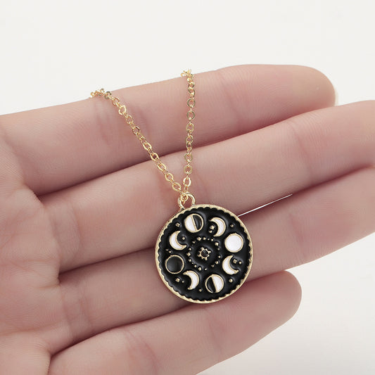 Painted Moon Phase Pendant