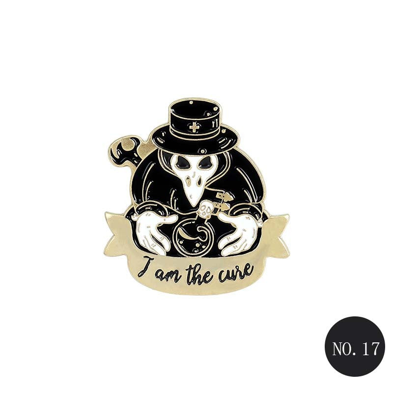 Various Plague Doctor Brooch Pins
