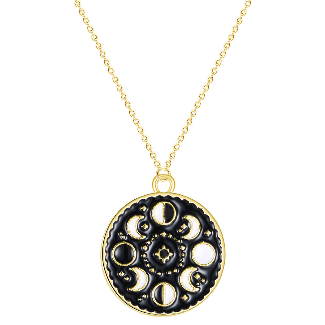 Painted Moon Phase Pendant