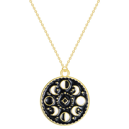 Painted Moon Phase Pendant