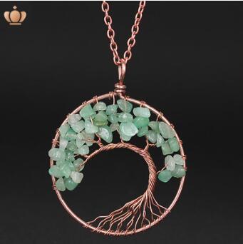 Tree Of Life Gem Chip Necklace (Copper)