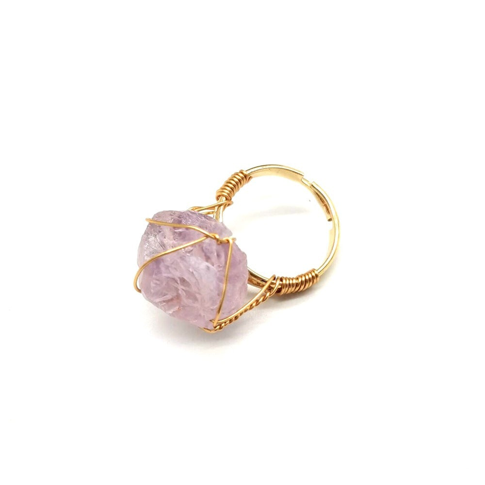 Wire Wrapped Rough Stone Ring