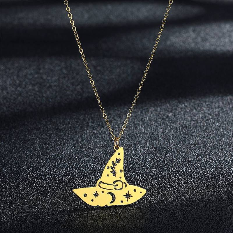 Cutout Witch Hat Necklace