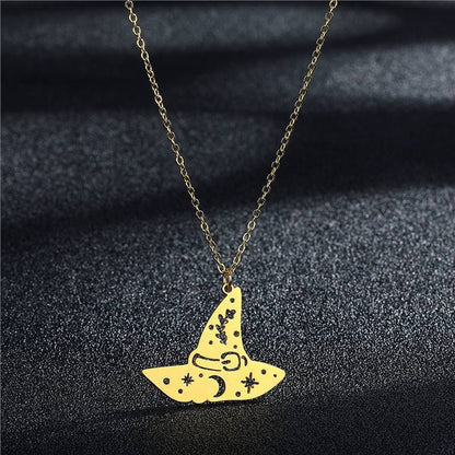 Cutout Witch Hat Necklace