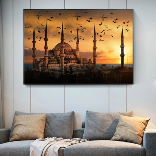 Taj Mahal Crow Sunset Picture
