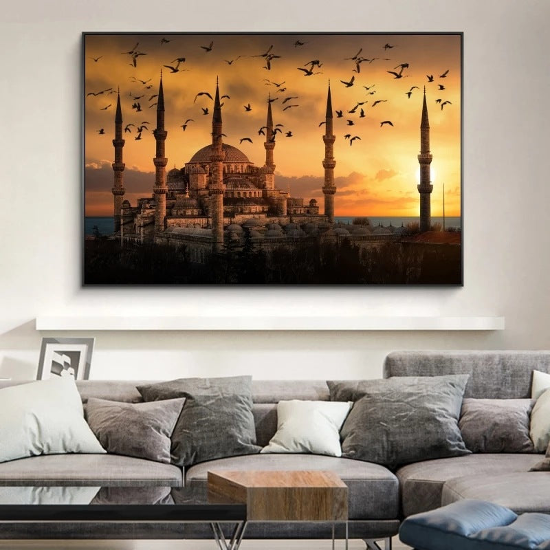 Taj Mahal Crow Sunset Picture