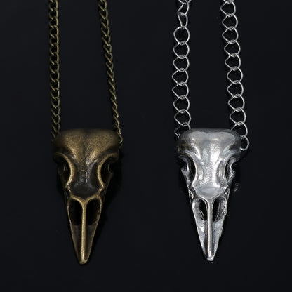 Raven Skull Pendant Necklace