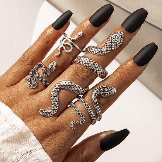 Snake Ring Set 4pcs