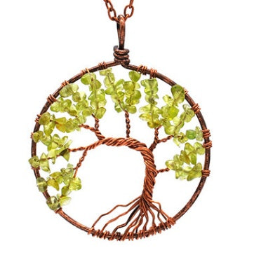 Tree Of Life Gem Chip Necklace (Copper)