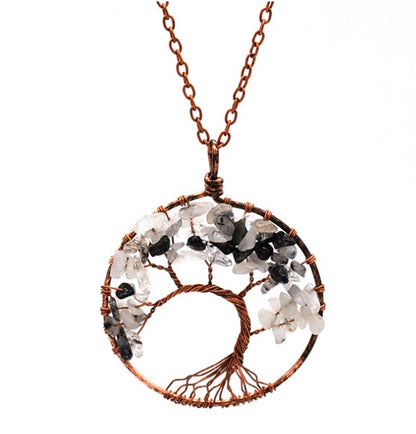 Tree Of Life Gem Chip Necklace (Copper)