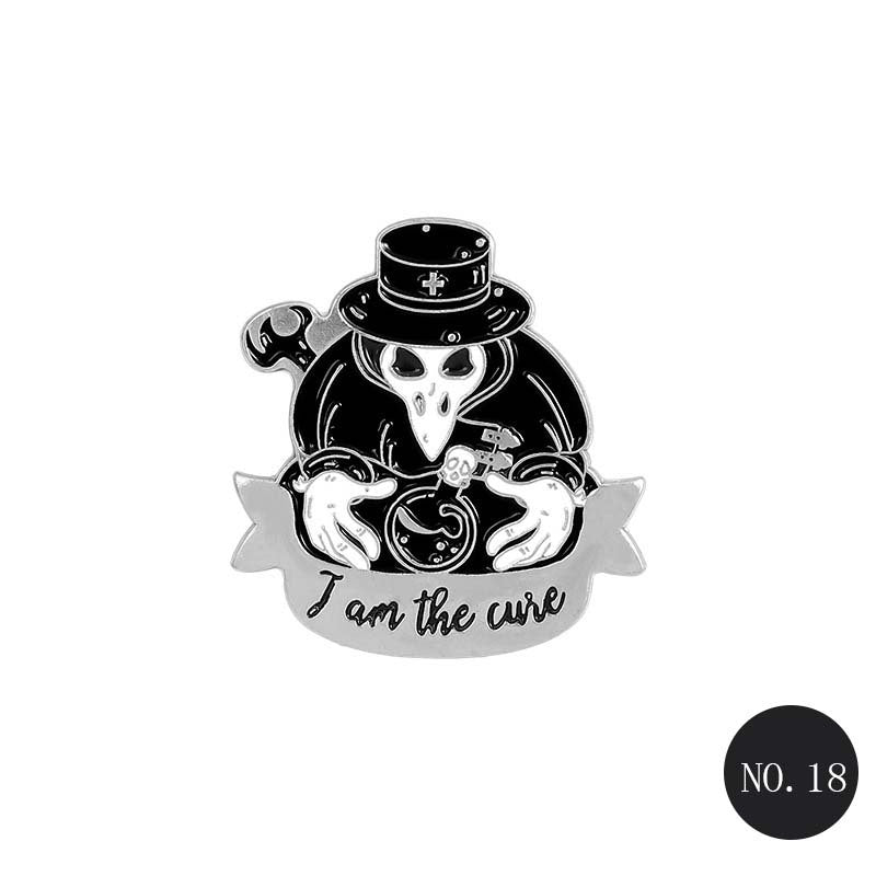 Various Plague Doctor Brooch Pins