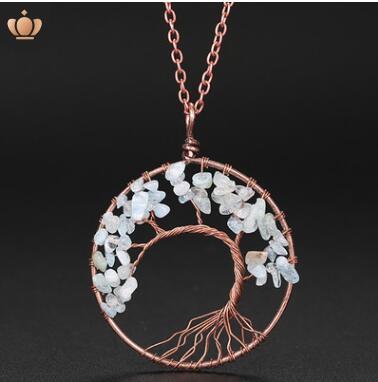 Tree Of Life Gem Chip Necklace (Copper)