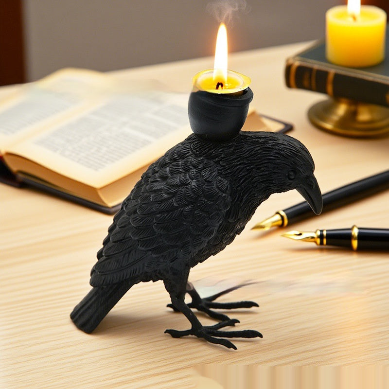Crow Candlestick Holder