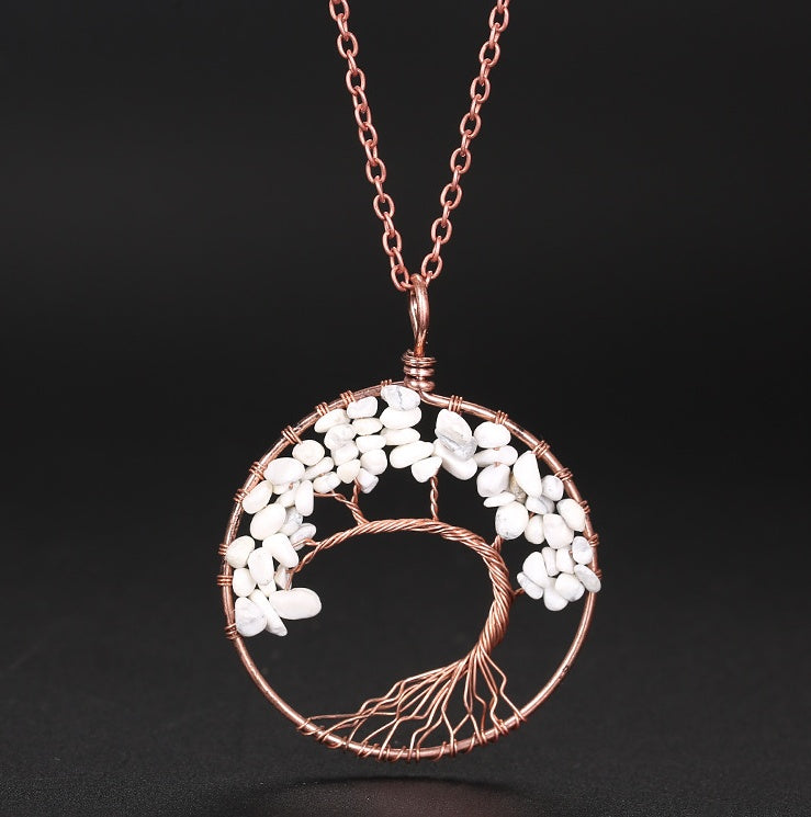 Tree Of Life Gem Chip Necklace (Copper)