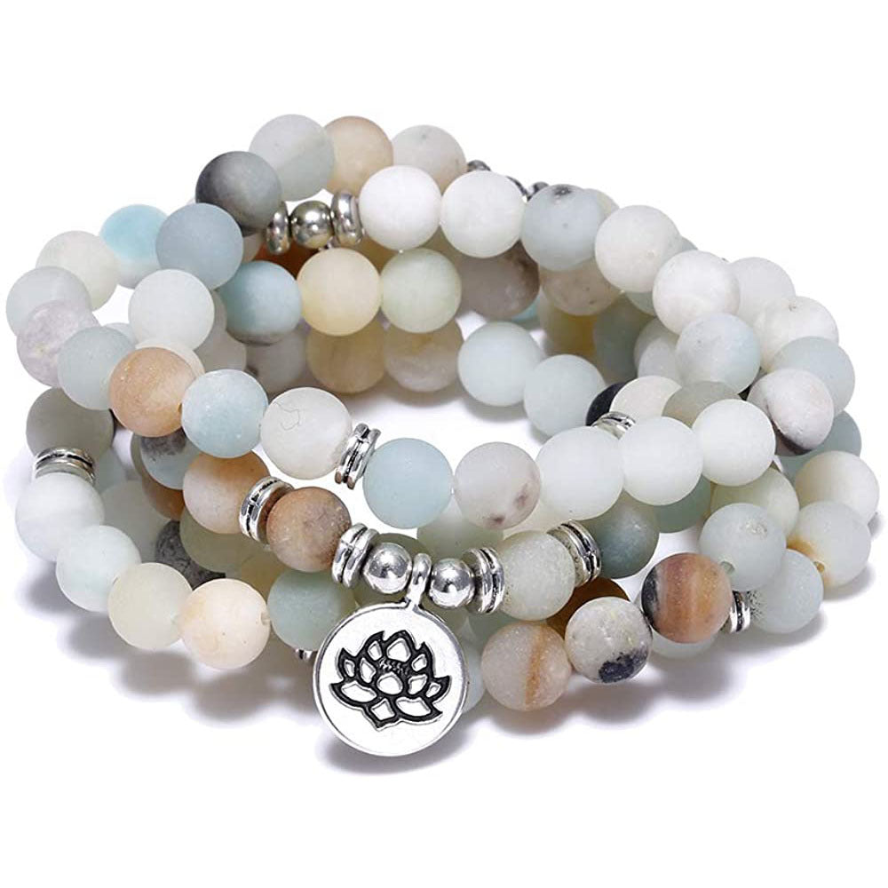 Polished Crystal Beaded Necklace with Charm