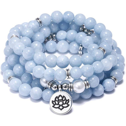 Polished Crystal Beaded Necklace with Charm
