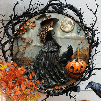 Halloween Witch Wreath Plate