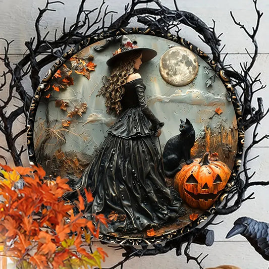 Halloween Witch Wreath Plate