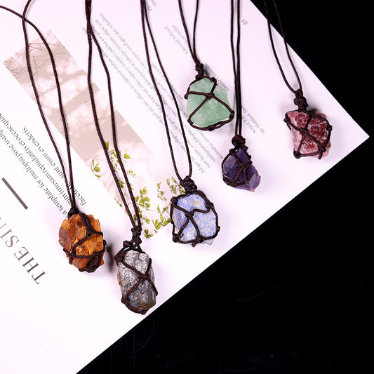 Woven Large Crystal Pendant