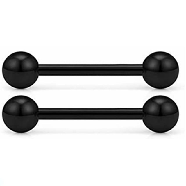 Assorted Black Barbell Nipple Piercings