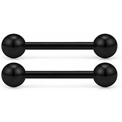 Assorted Black Barbell Nipple Piercings