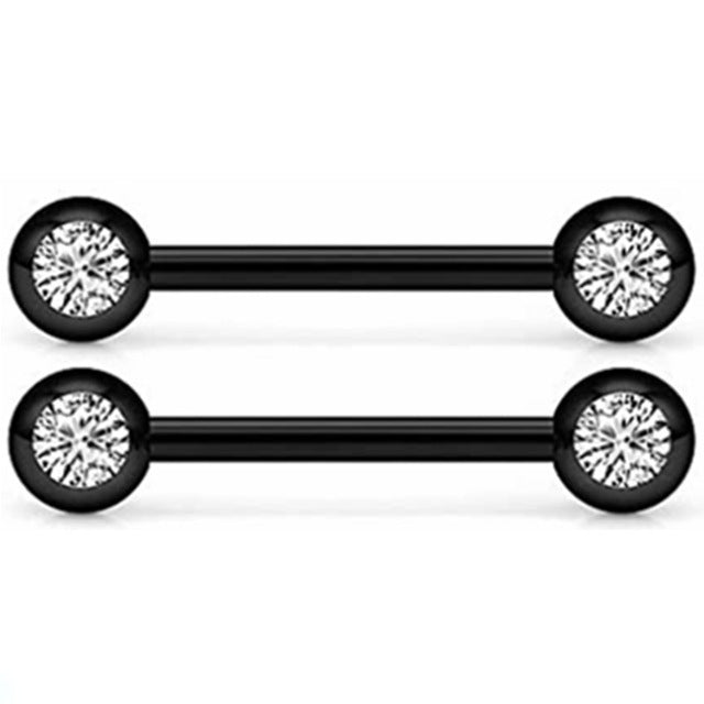 Assorted Black Barbell Nipple Piercings