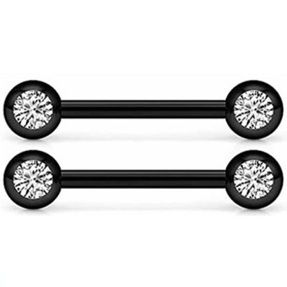 Assorted Black Barbell Nipple Piercings