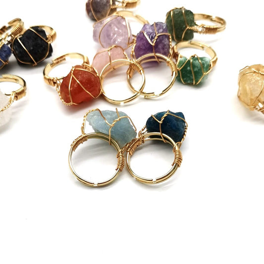 Wire Wrapped Rough Stone Ring