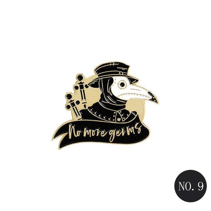 Various Plague Doctor Brooch Pins