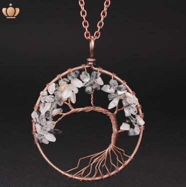 Tree Of Life Gem Chip Necklace (Copper)