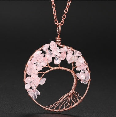 Tree Of Life Gem Chip Necklace (Copper)