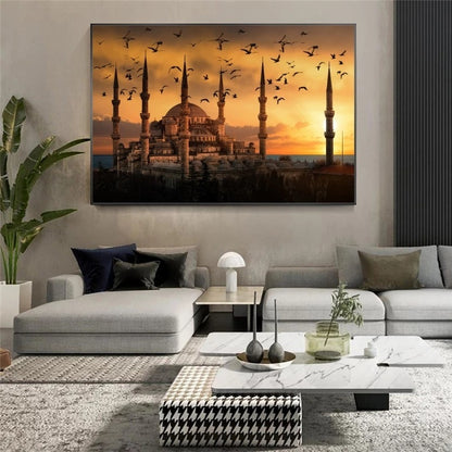 Taj Mahal Crow Sunset Picture