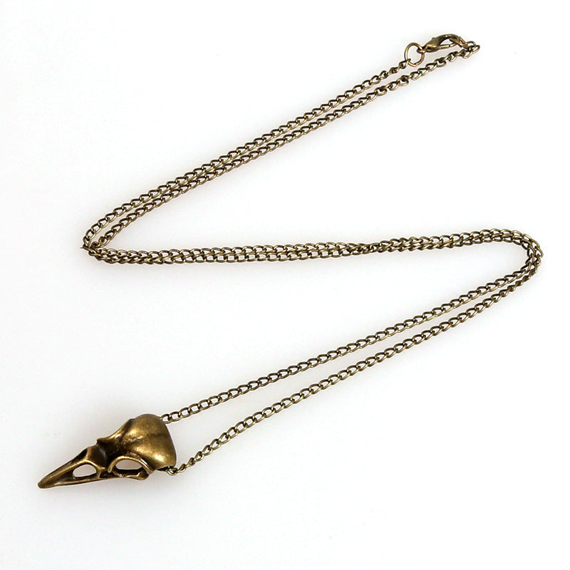 Raven Skull Pendant Necklace