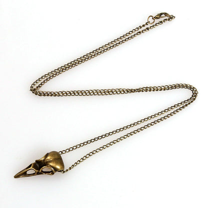 Raven Skull Pendant Necklace