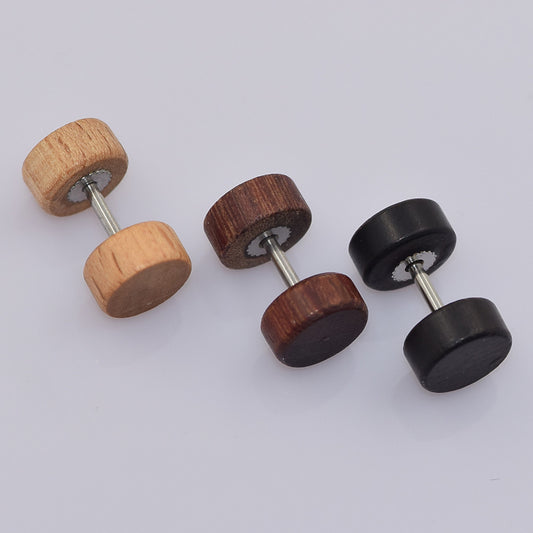 Wood Faux Plug Earrings