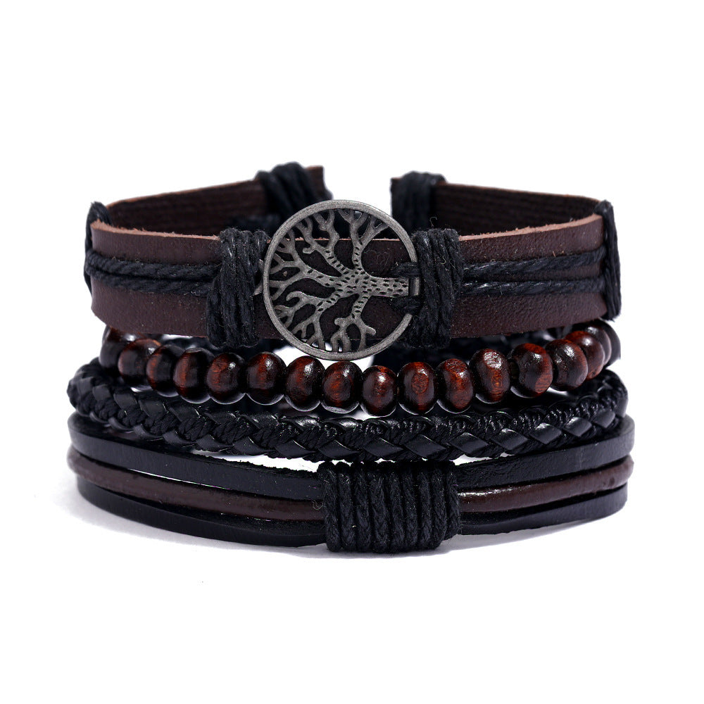 Tree Of Life Leather Bracelet Set