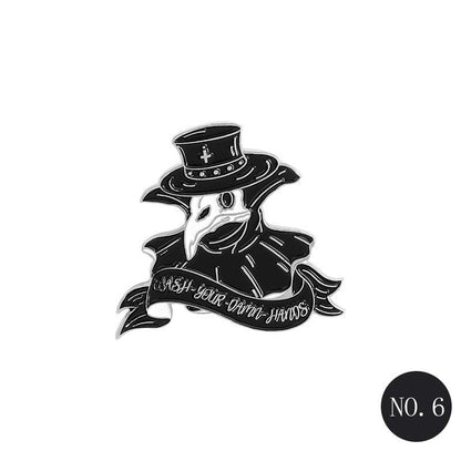Various Plague Doctor Brooch Pins