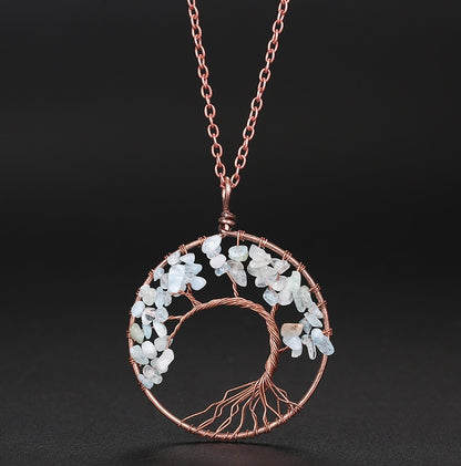 Tree Of Life Gem Chip Necklace (Copper)