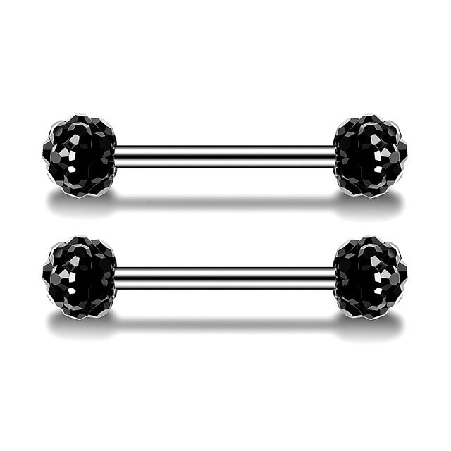 Assorted Black Barbell Nipple Piercings