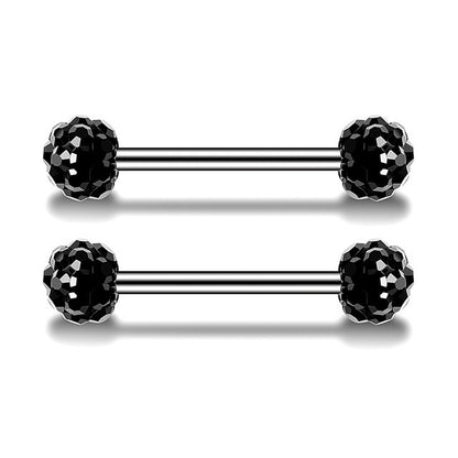Assorted Black Barbell Nipple Piercings