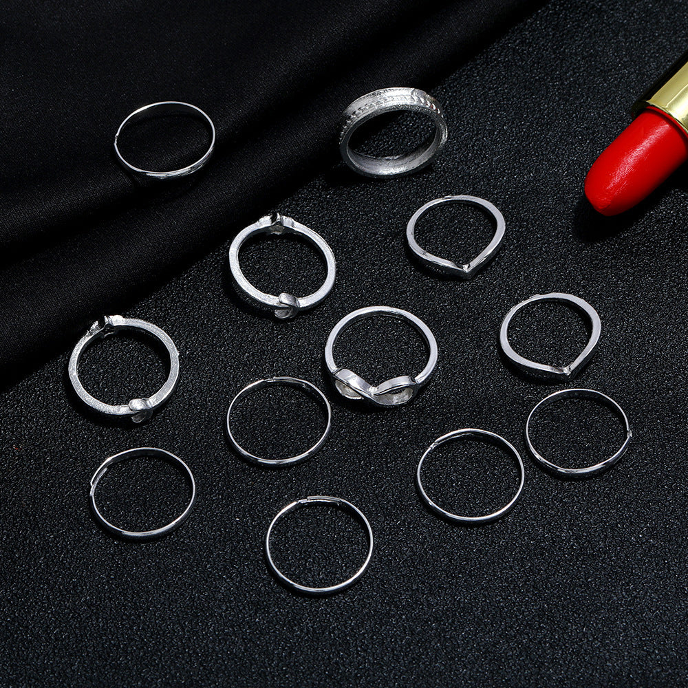 Dainty Silver Ring Set