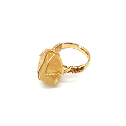 Wire Wrapped Rough Stone Ring