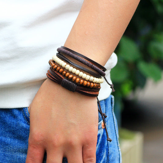 Stacking Leather Bracelet Sets