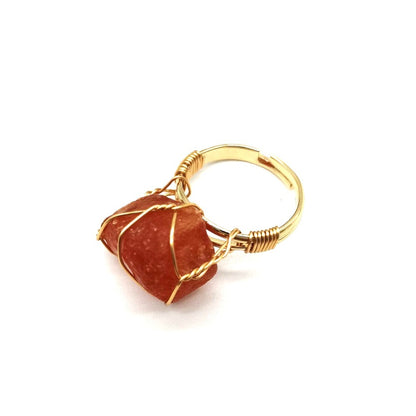 Wire Wrapped Rough Stone Ring