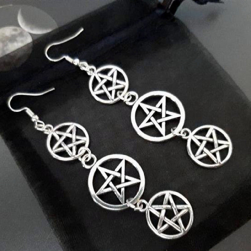 Dangly Pentagram Earrings