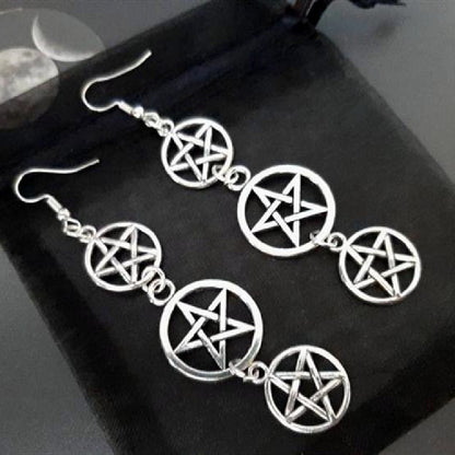 Dangly Pentagram Earrings