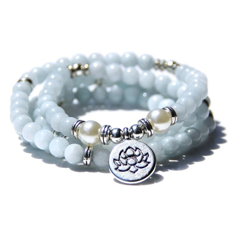 Polished Crystal Beaded Necklace with Charm