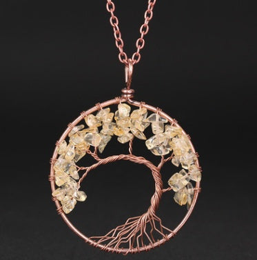 Tree Of Life Gem Chip Necklace (Copper)