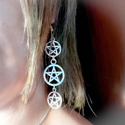 Dangly Pentagram Earrings