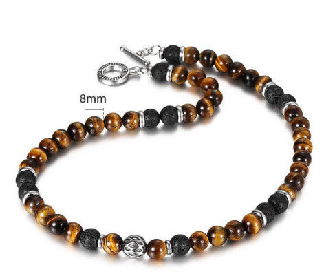 Polished Crystal Beaded Necklace with Charm